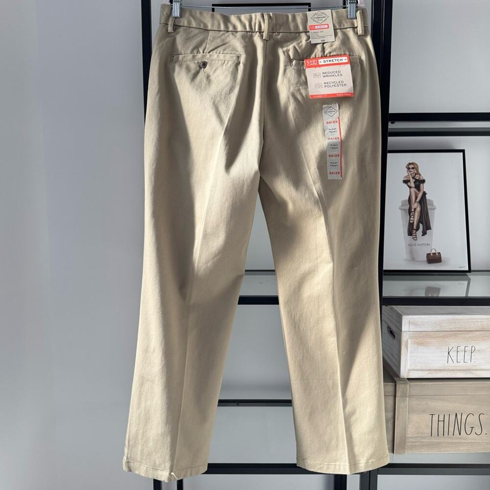 St John’s Bay Tan Classic Fit Pleat Front Easy Care Straight Leg Men’s 34 x 29 - Picture 5 of 11